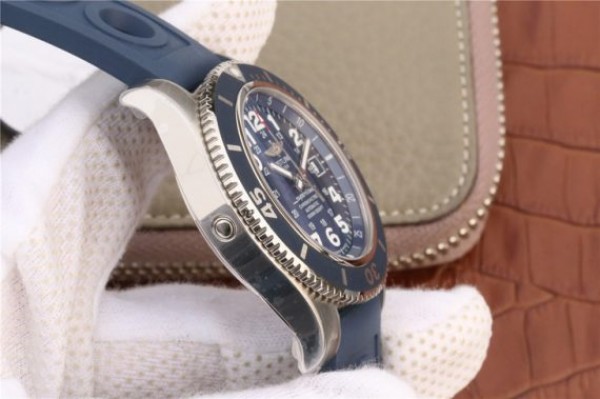 Replica Breitling SuperOcean  II 44mm GF Blue Dial Blue Rubber Strap A2824 - Top club