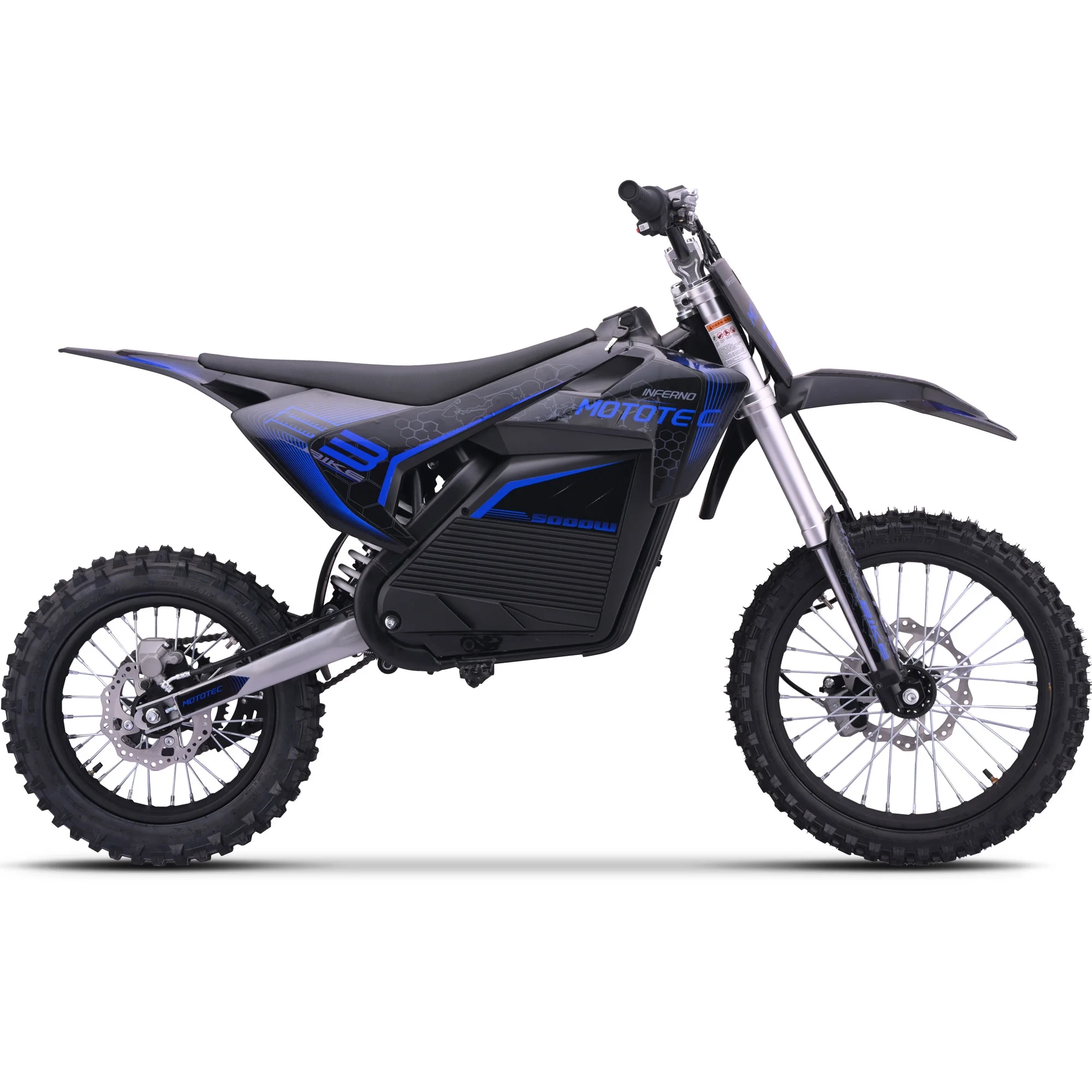 MotoTec 72v Pro Electric Dirt Bike 5000w Lithium Blue - Image 4