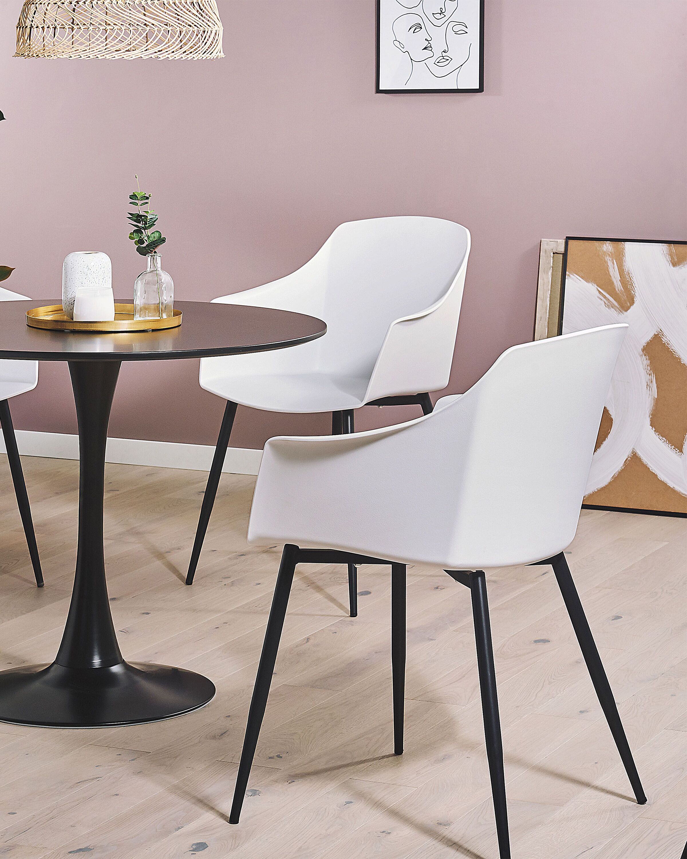 Set of 2 Dining Chairs FONDA White