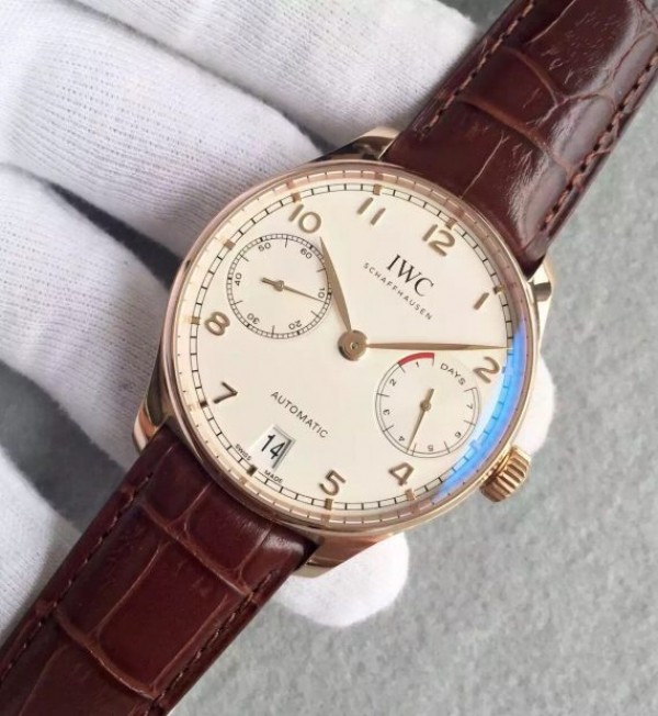 Replica IWC ZF Portuguese IW500701 RG White Dial Leather Strap A52010 - Elite Watch Atelier