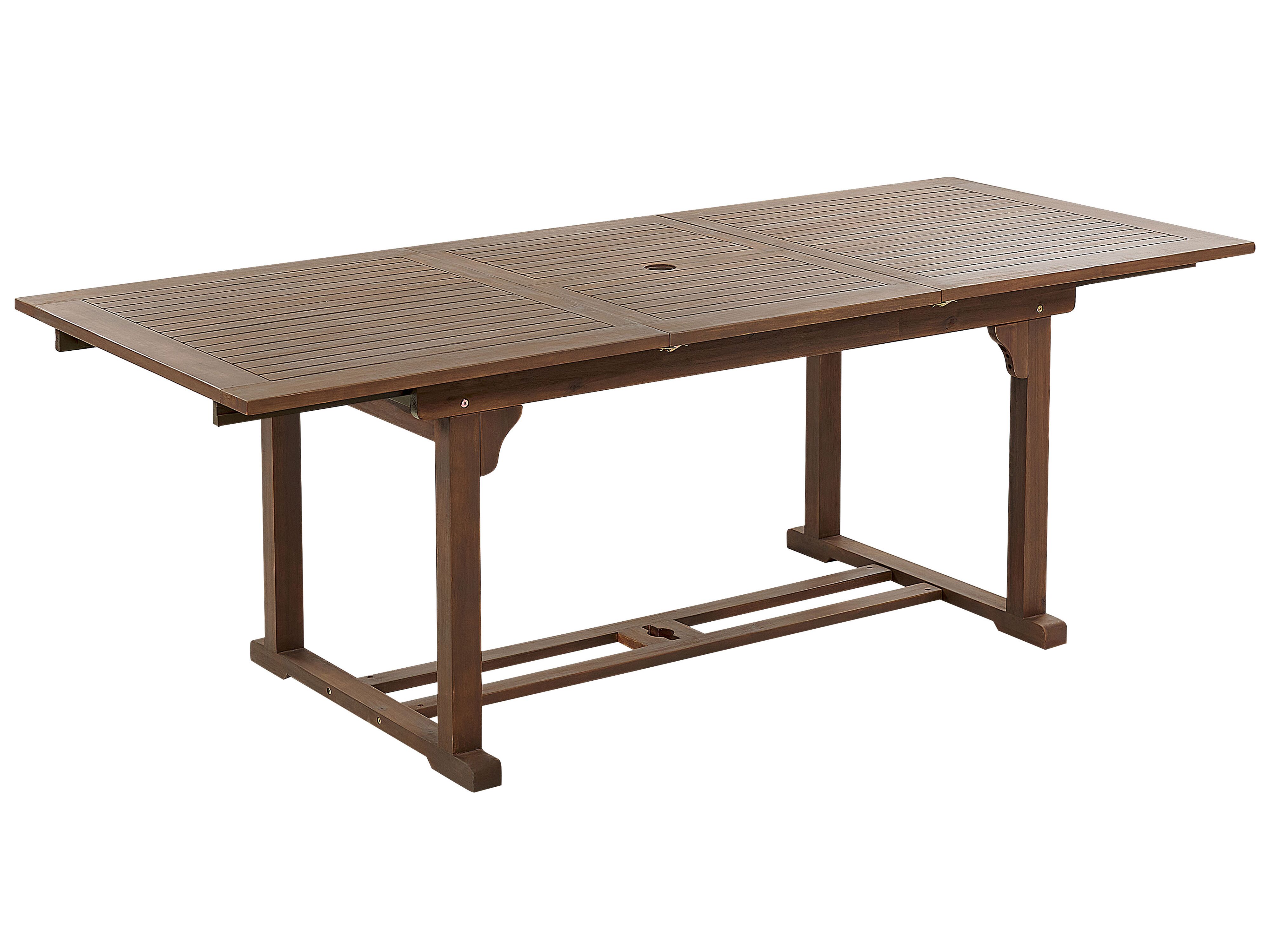 Extending Garden Dining Table AMANTEA 160/220 cm 90 cm Acacia Wood Dark Brown