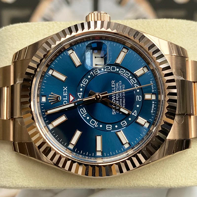 Sky-Dweller 18k Everose Gold Men's Watch 336935-0001(1:1 replica) - Top club
