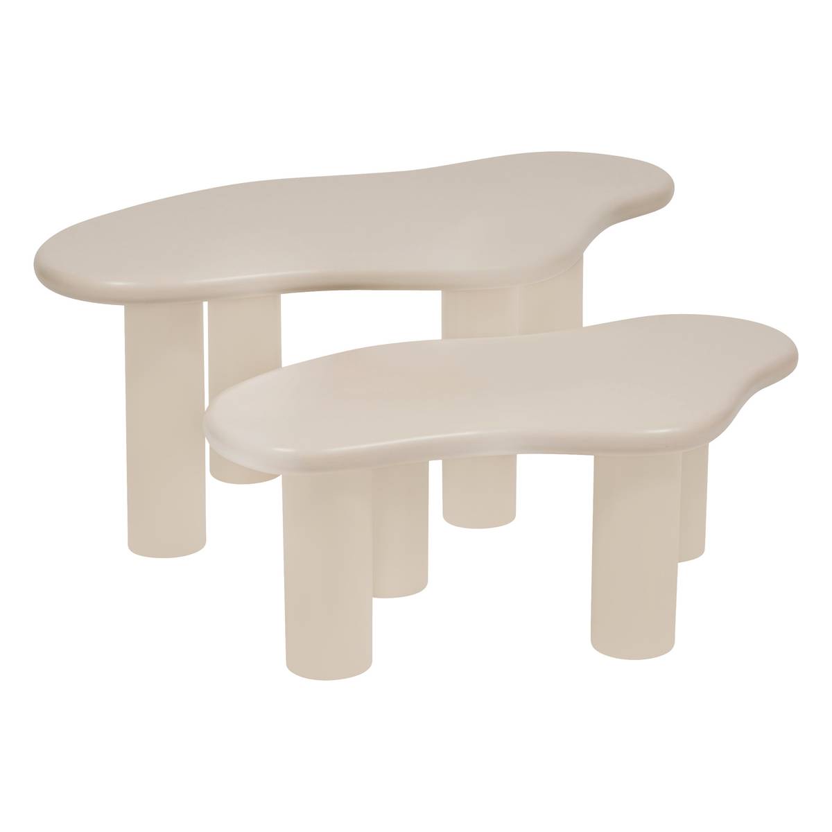 "Olao" Nesting Tables Ivory, 100x60 cm