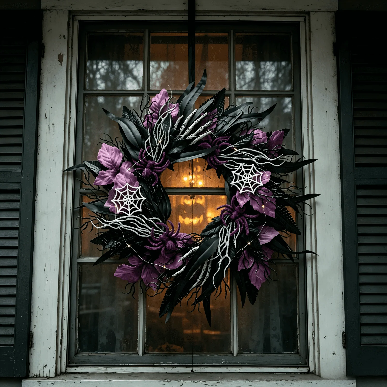 Myecovie Halloween Wreaths for Front Door Halloween Indoor Decoration 21.6" Halloween Black Wreaths for Windows Wall Decor - Image 3 Myecovie Halloween Wreaths for Front Door Halloween Indoor Decoration 21.6" Halloween Black Wreaths for Windows Wall Decor - Image 3