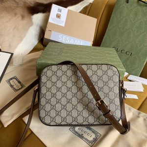 Gucci Horsebit 1955 small shoulder bag Beige/ebony GG Supreme canvas – GB110