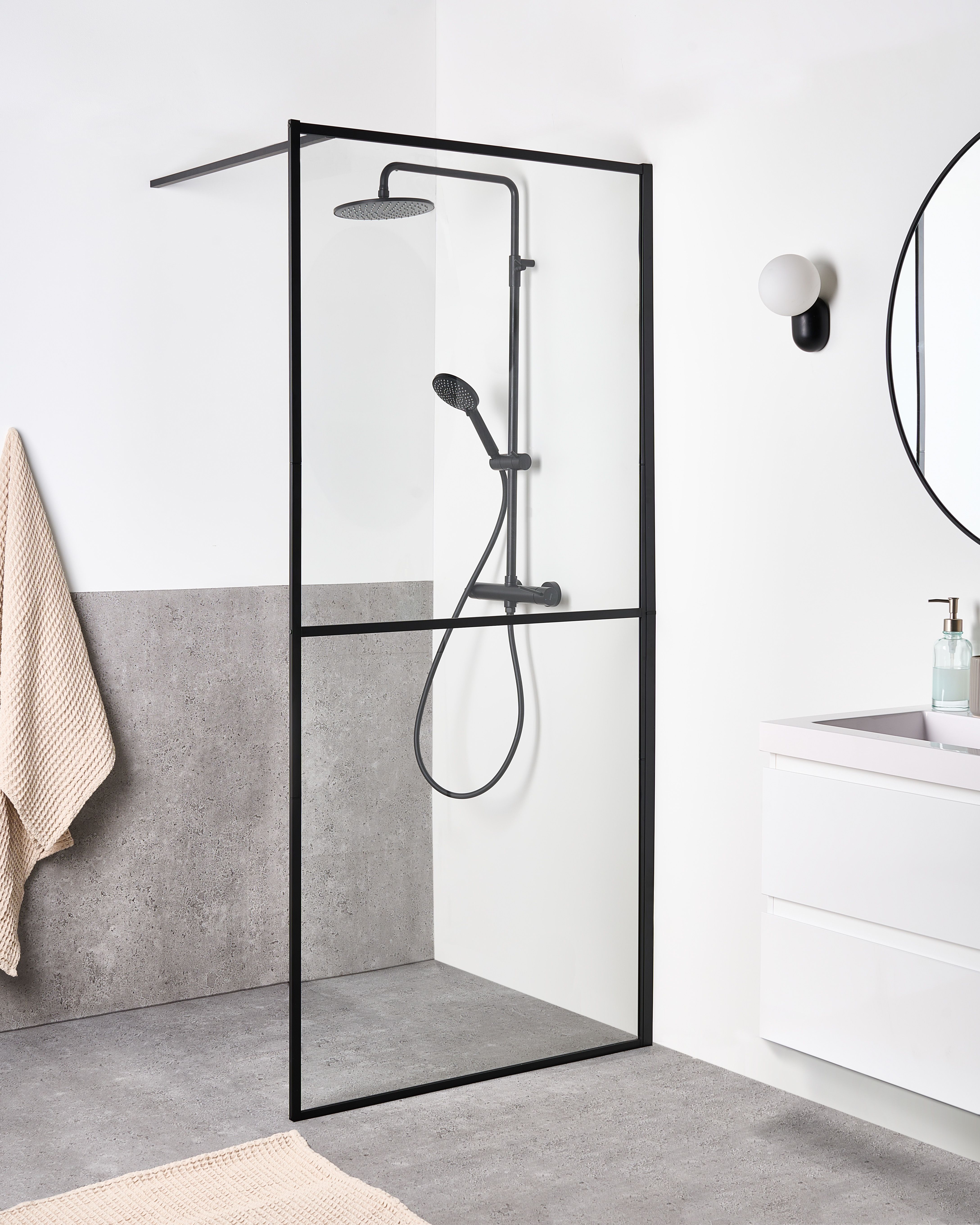 Shower Screen ACULEO 900 x 1950 mm Black