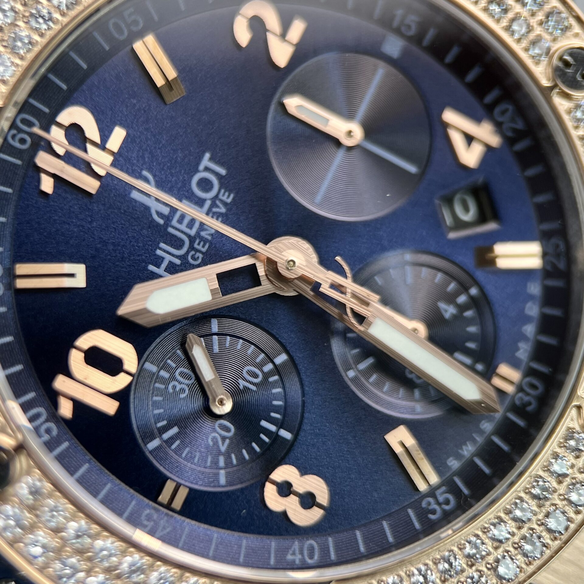 Hublot Replica Watch Big Bang Chronograph King Gold Blue Dial 44mm - Top club