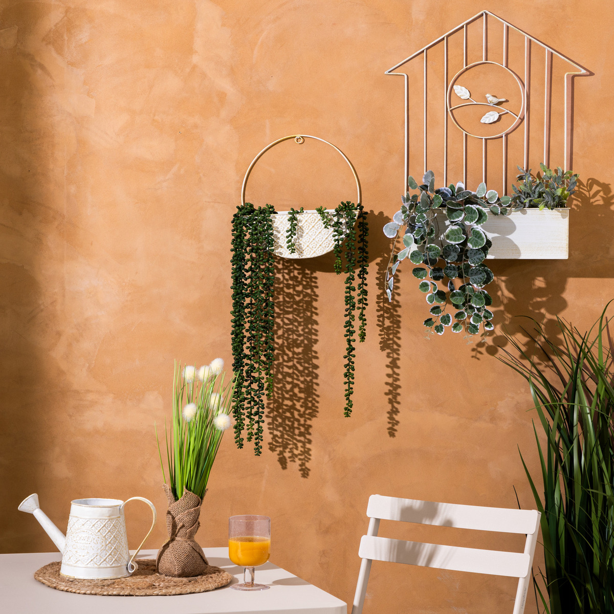 Hanging planter "Tino" Warm White, H.59.5 cm