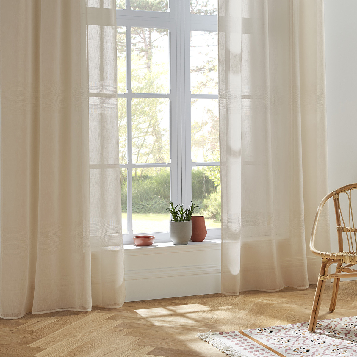 Sheer Curtain "Sab" Beige, 140x240 cm