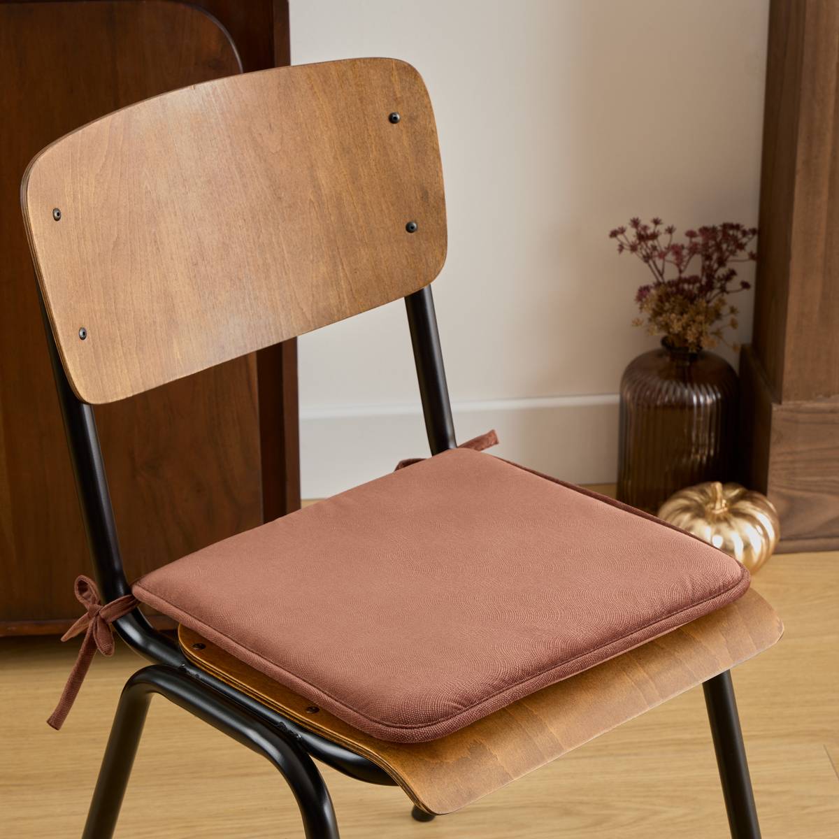 Chair cushion "Lilou" Brown Tonka, 38x38 cm