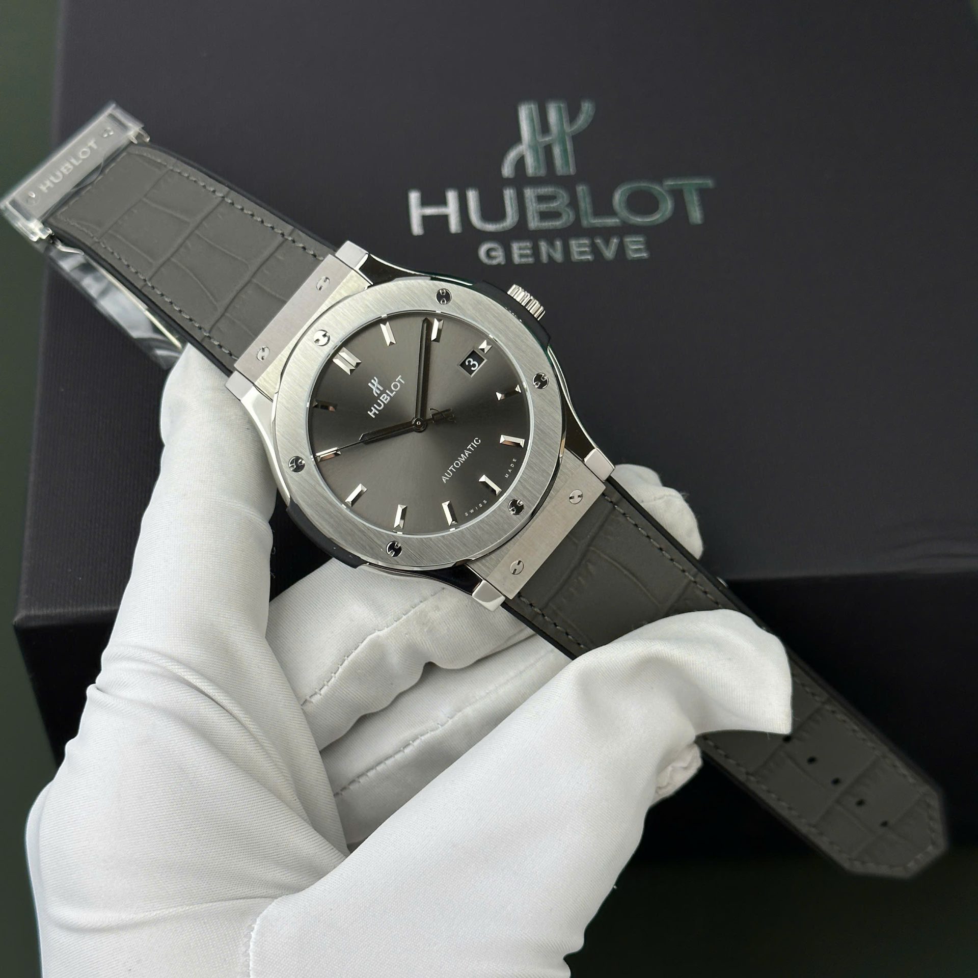 Hublot Classic Fusion Titanium Replica Watch Best Quality Gray Dial WWF Factory 45mm - Elite Watch Atelier