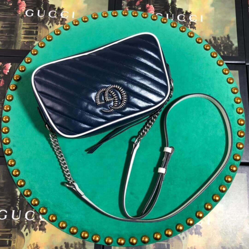 Replica Gucci Gg Marmont Small Shoulder Bag 447632 Blue1:1High-quality replica