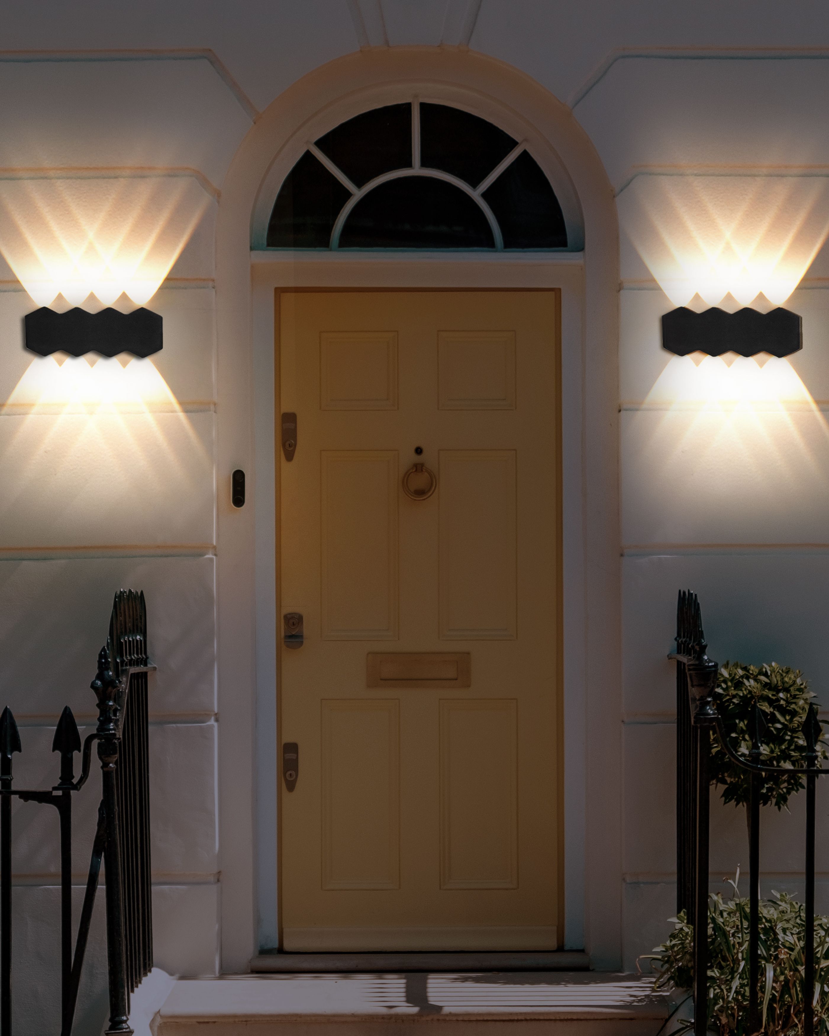 Set of 2 Outdoor LED Wall Lights WELDON Black
