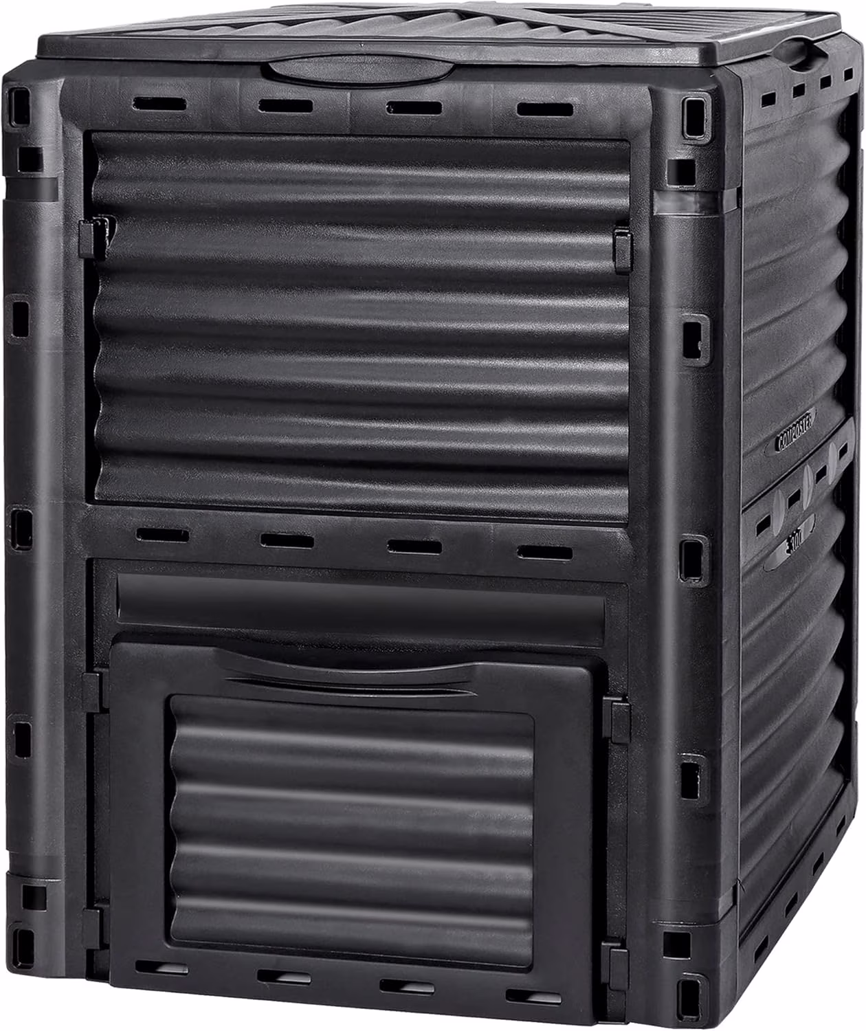 LINJH Large Garden Compost Bin, 80 Gallon (300L) Outdoor Composter Tumbler from BPA-Free Material for Fast Creation of Fertile Soil, Lightweight, Easy Assembly and Kitchen Waste Composting