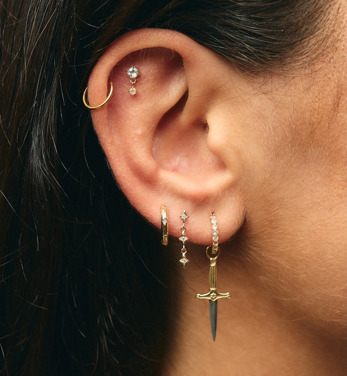 Phantom Glow Piercing Front 14K
