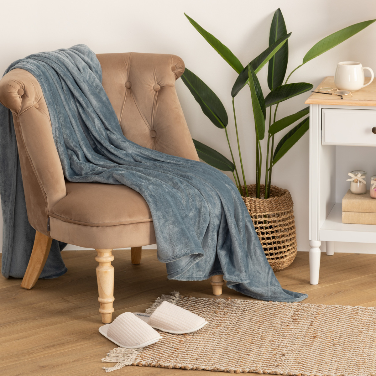 Flannel plaid Storm Blue, 130x180 cm