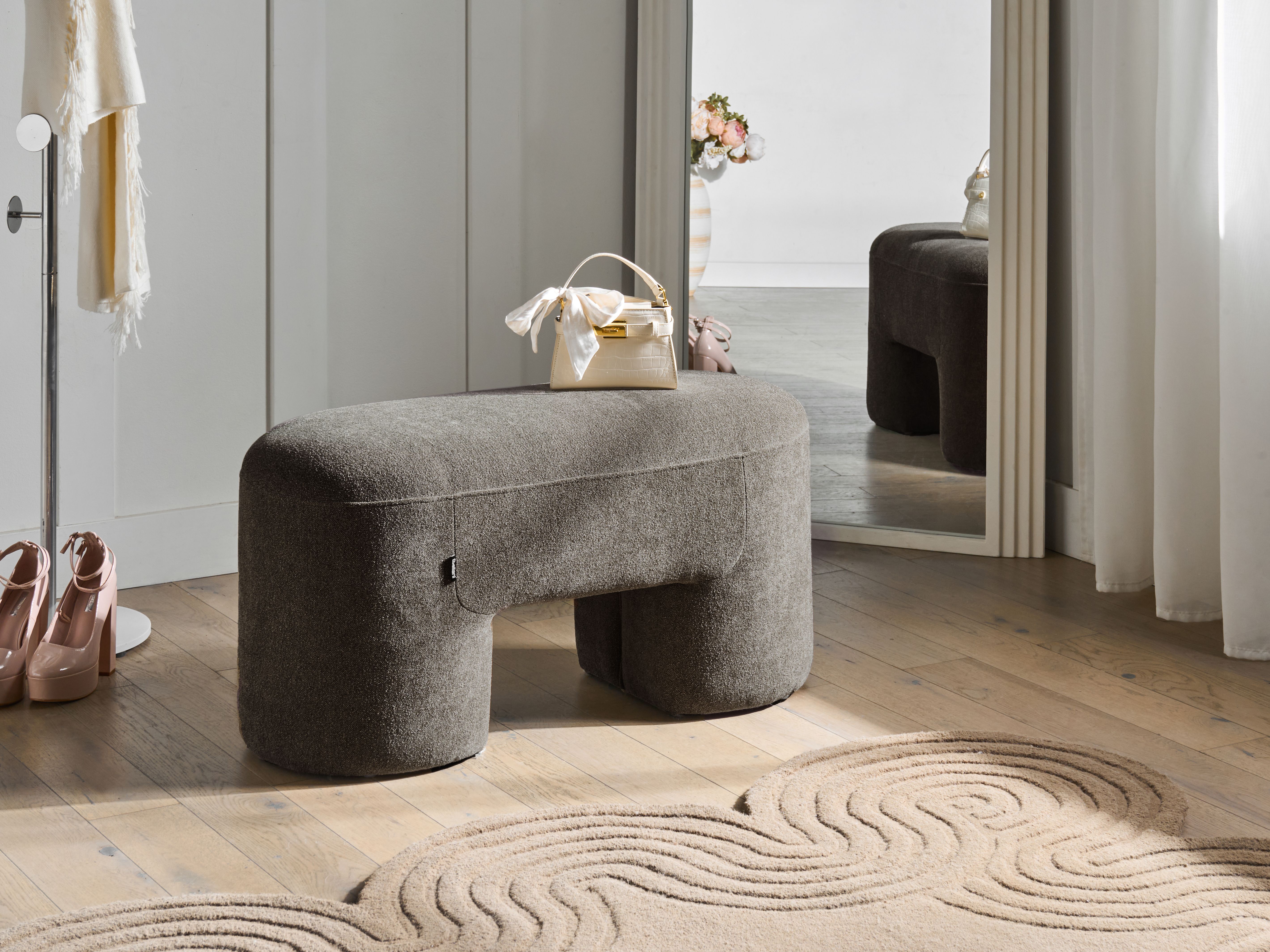 Upholstered Bench DECORAH Boucle Brown