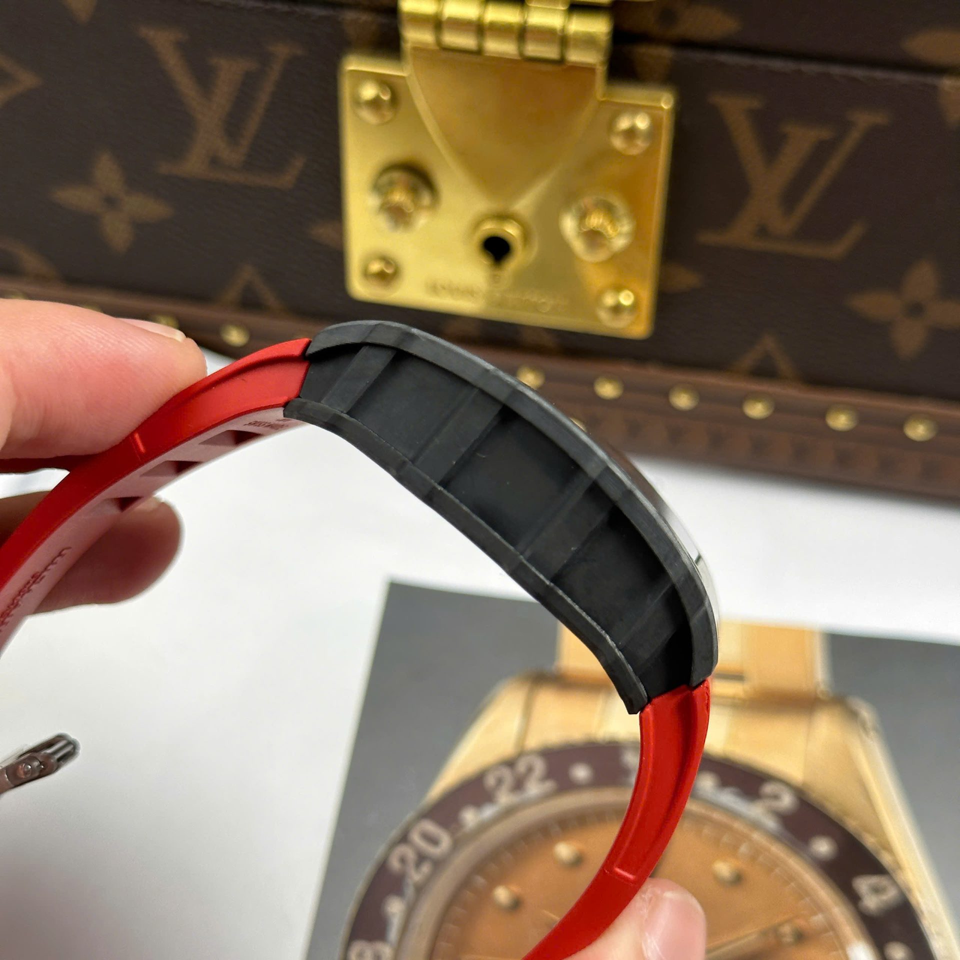 Richard Mille RM35-01 Rafael Nadal Carbon NTPT Copies Watches Red Rubber Strap ZF Factory 49,9x43mm - Top club