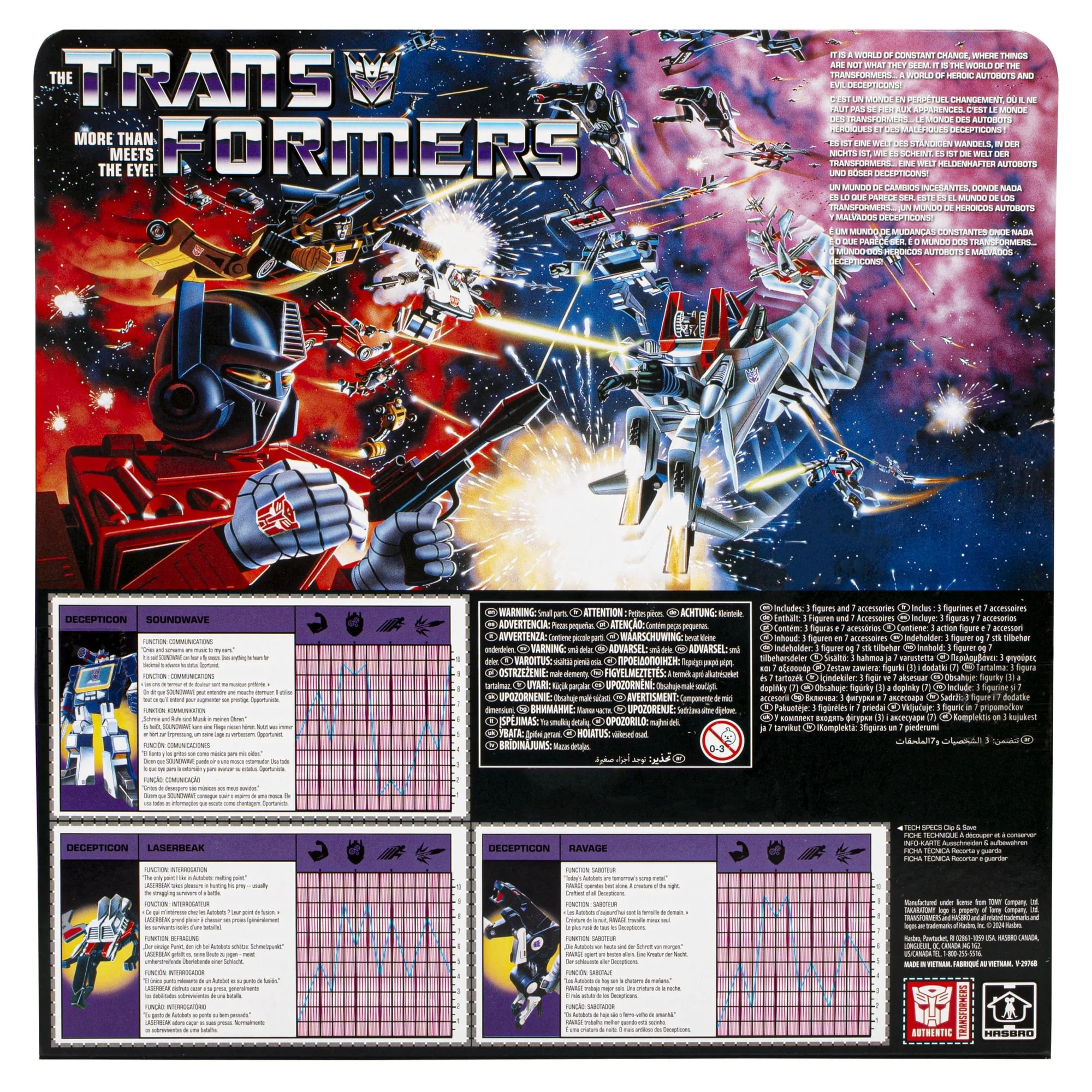 Transformers Toys Retro 40th Anniversary Soundwave, Laserbeak, & Ravage Action Figures - Image 5