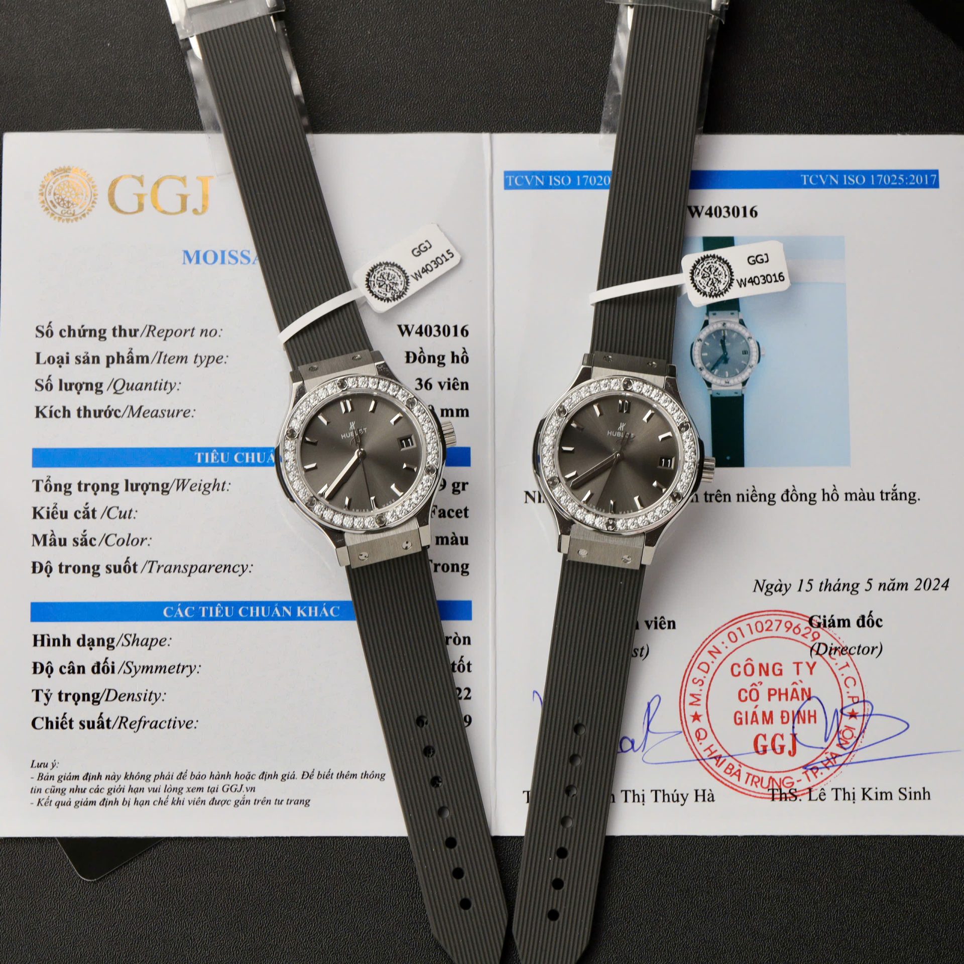 Hublot Classic Fusion Replica Watch Custom Moissanite Diamonds Gray 33mm - Elite Watch Atelier