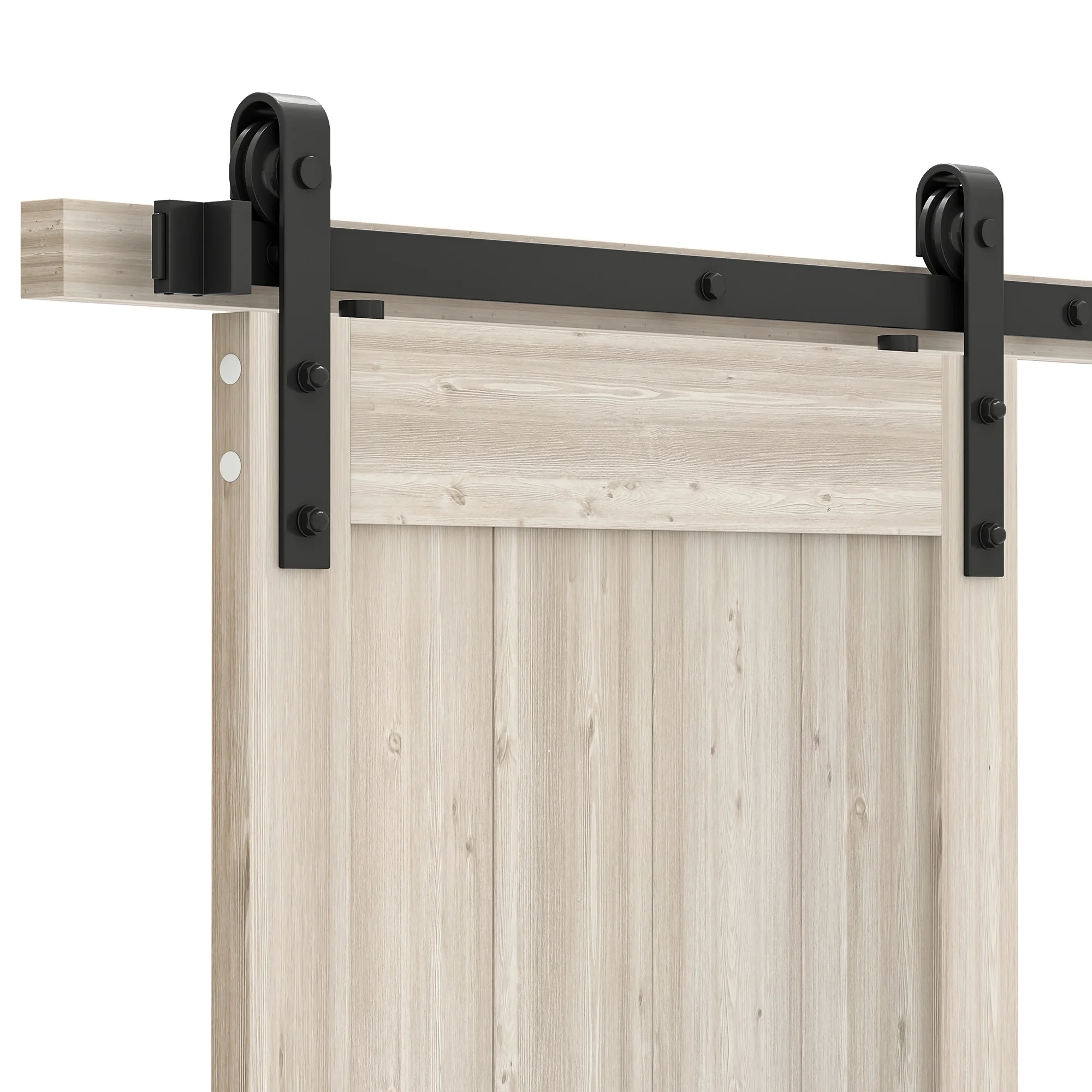 Uforic 48" x 84" Silding Barn Door,with Hardware Kit Rail,and Handle,Pulleys, Gray - Image 18
