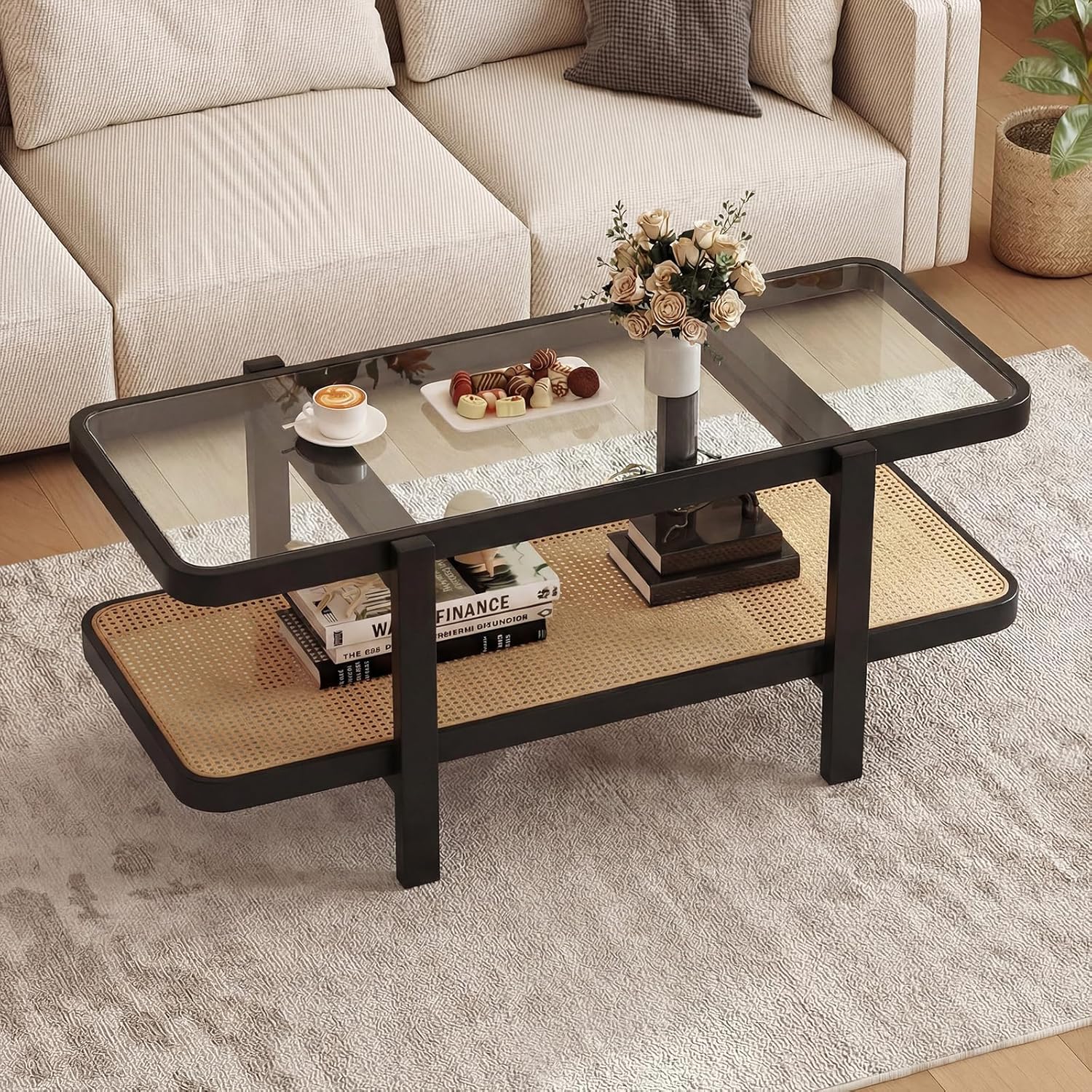 Giantex Rattan Coffee Table, 47.5