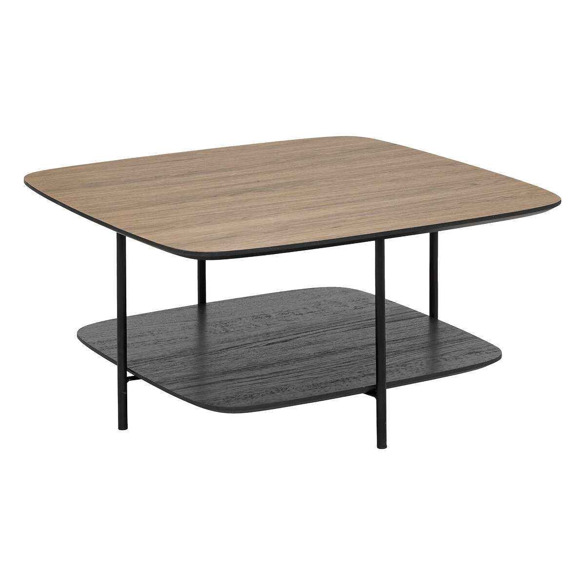 Coffee table with 1 shelf "Hodia" Black, 75x75x38 cm