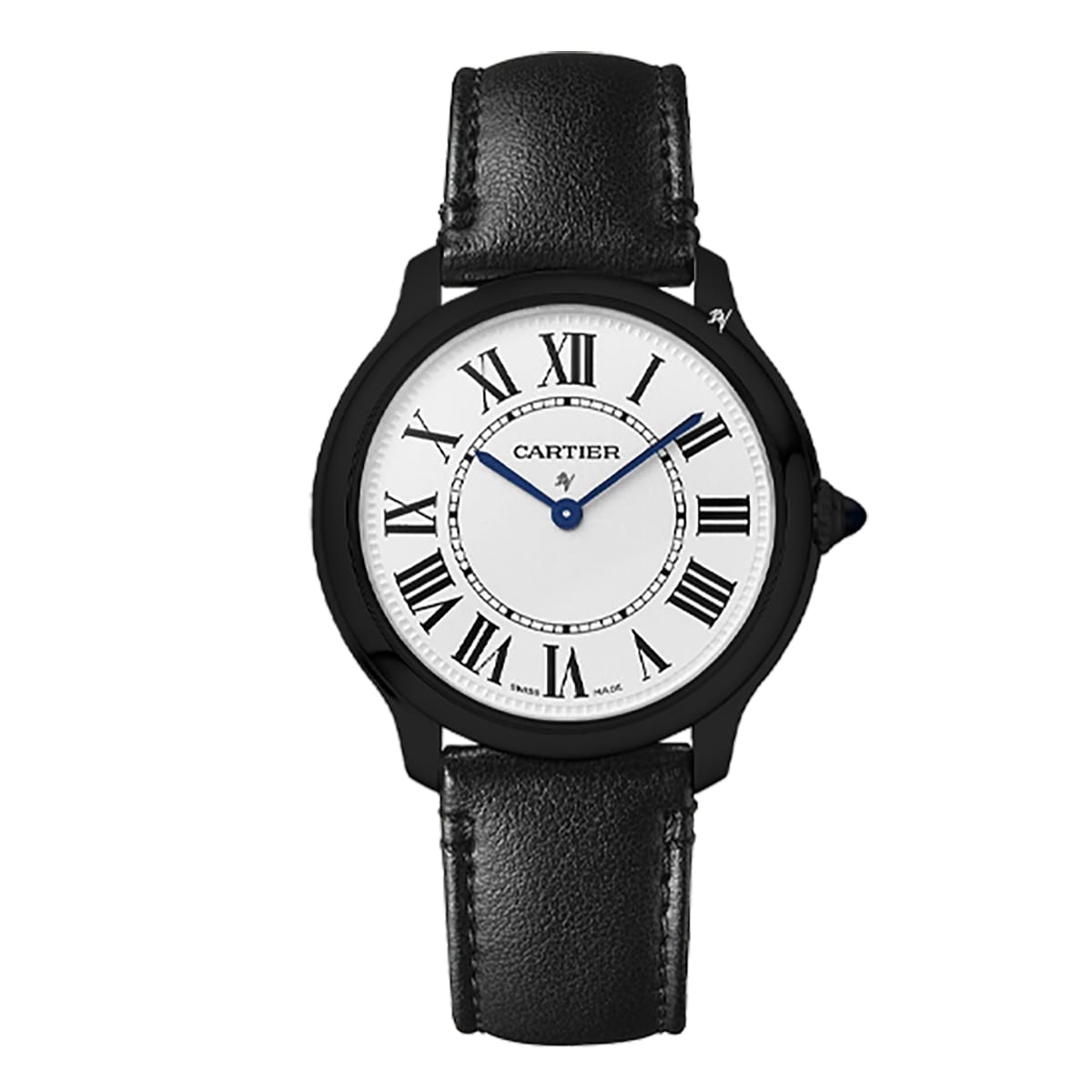 Fake Cartier Replica Watch RONDE MUST Limited Edition Black DLC-PVD(1:1 replica) - Elite Watch Atelier