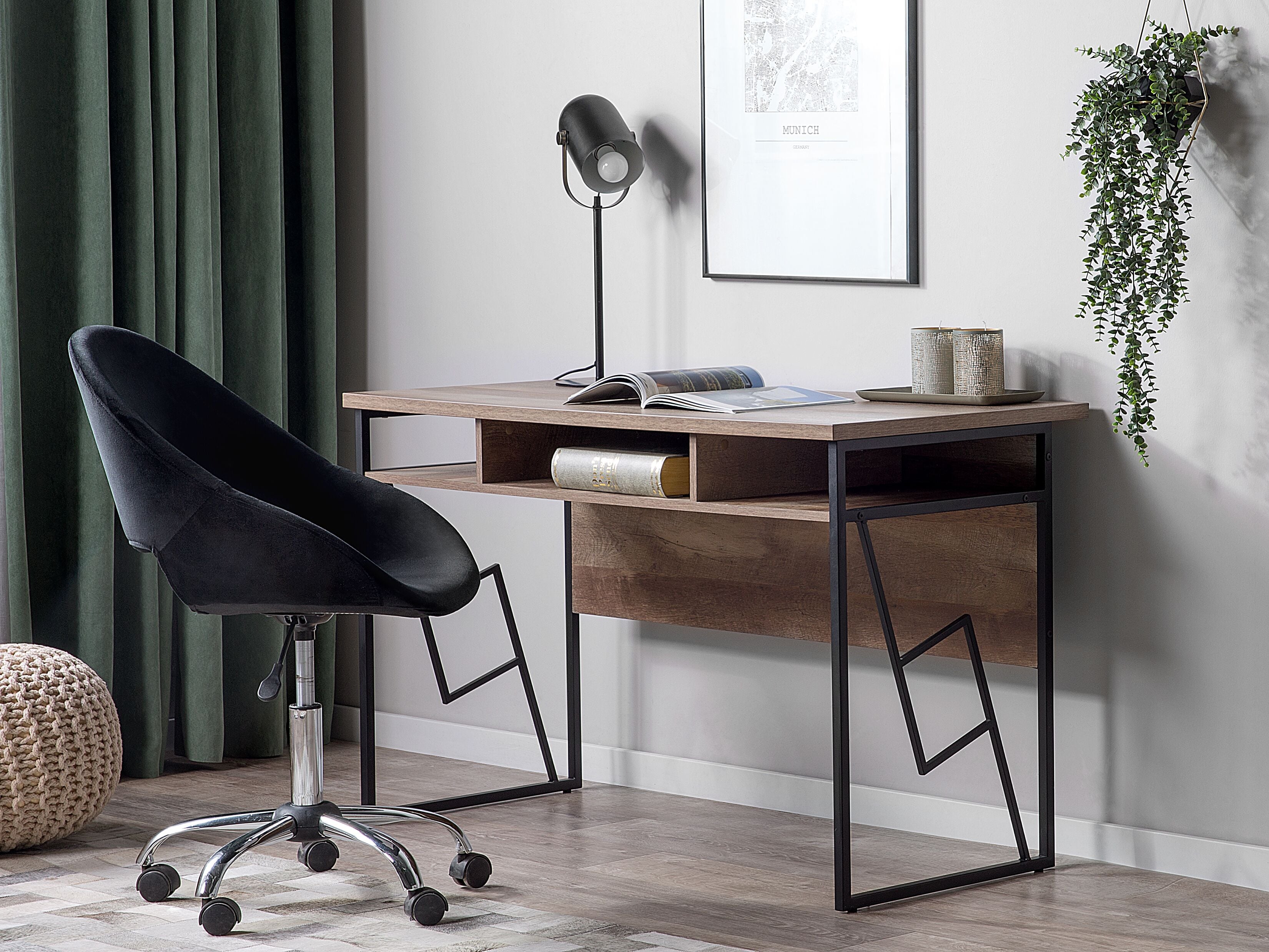 Home Office Desk FORRES Brown/ Black 120 cm 60 cm