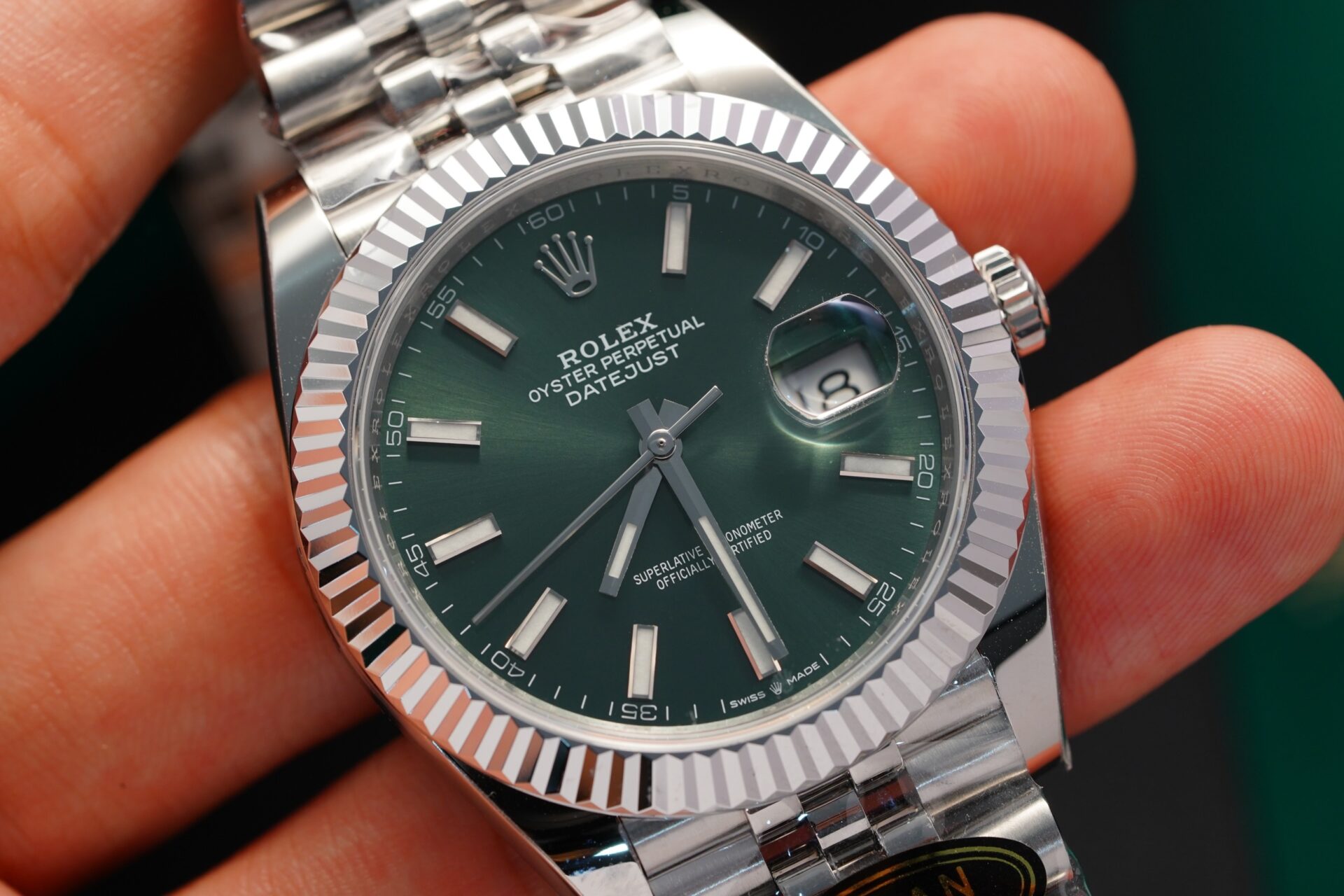 Rolex Datejust 126334 Replica Watch Green Dial Clean Factory 41mm - Elite Watch Atelier