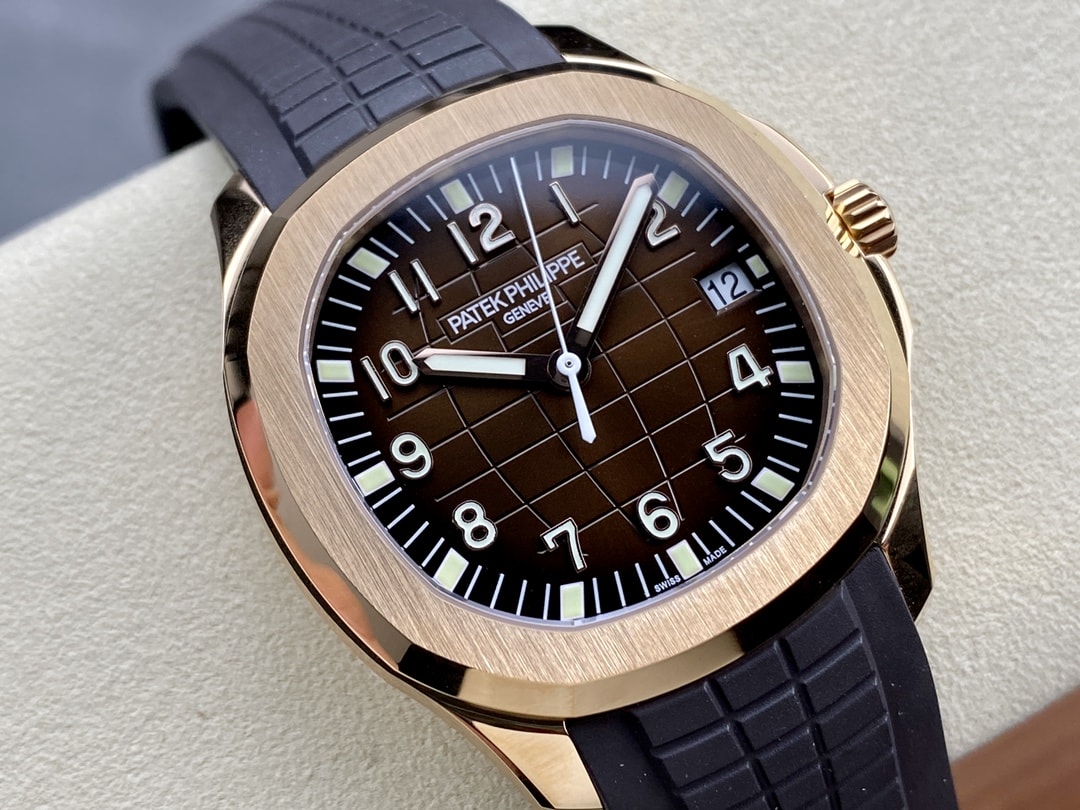 Fake Patek Philippe Replica Watch Aquanaut Date Sweep Seconds Rose Gold Brown Dial 5167R-001 3KF(1:1 replica) - Elite Watch Atelier