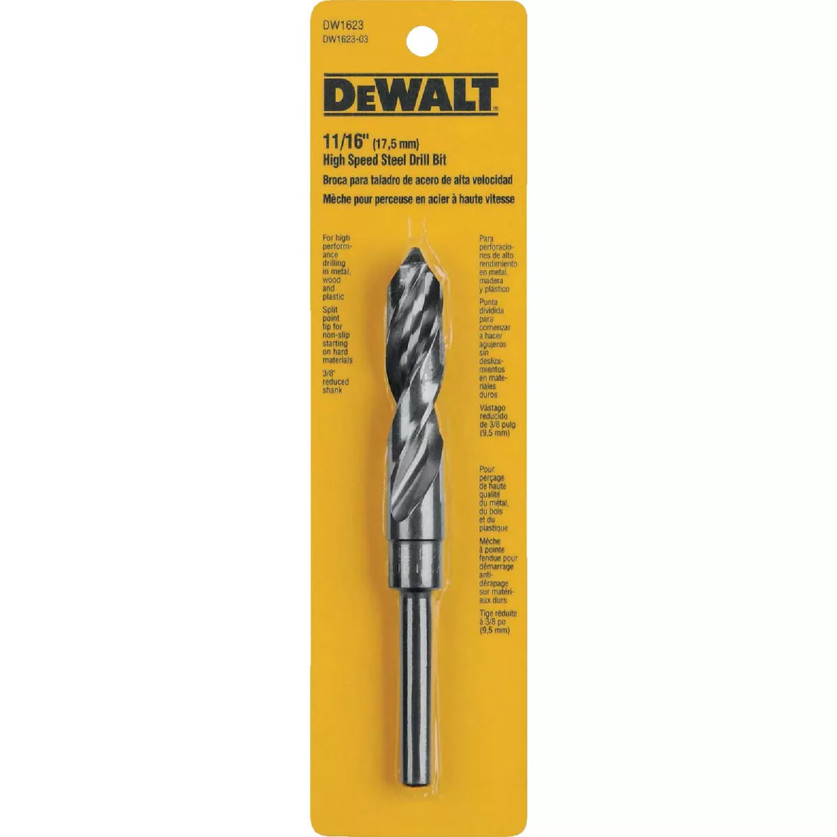 DeWalt 11/16 In. Black & Gold High Speed Steel Drill Bit
