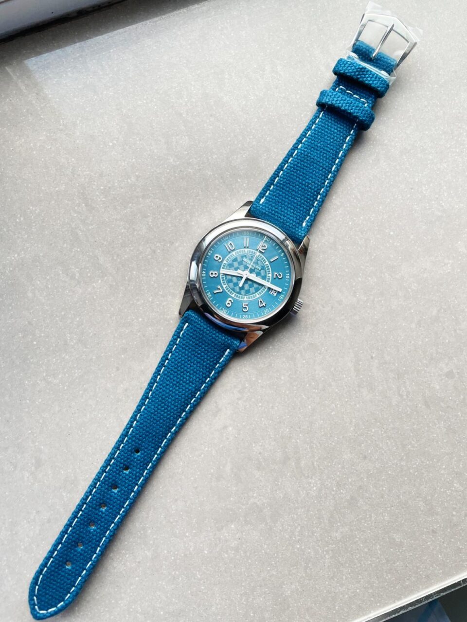 Replica PATEK PHILIPPE Calatrava 6007A-001 SS ZF 1:1 Best Edition Blue Dial on Blue Leather Strap A324CS - Elite Watch Atelier