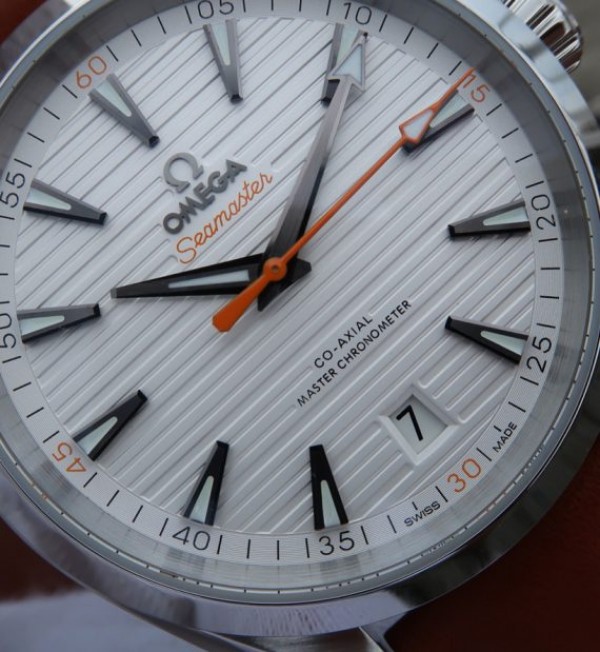 Replica Omega XF Aqua Terra Master White Textured Dial Orange Hands Leather A8900 - Top club
