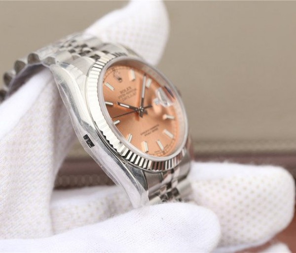 Replica Rolex DateJust 36mm SS 116234 ARF Pink Dial Stick Markers 904L SS Oyster Bracelet SA3135 - Elite Watch Atelier