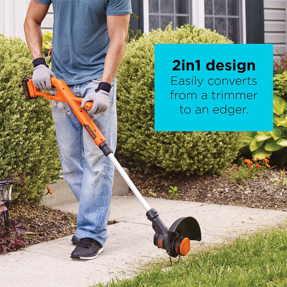 BLACK+DECKER 20V MAX* Lithium 10 In. String Trimmer/Edger + Hard Surface Sweeper Combo Kit, LCC221 - Image 4