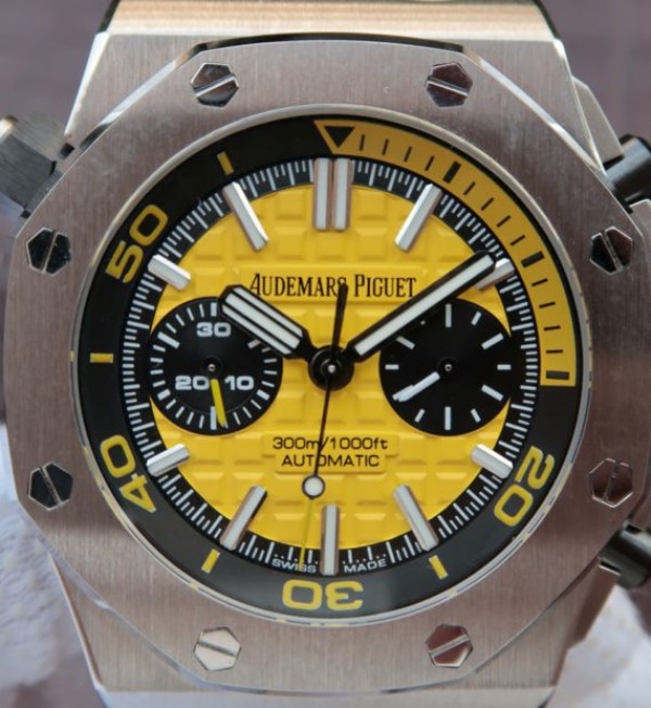 Replica Audemars Piguet JF Royal Oak Offshore Diver Chronograph Yellow A3126 - Elite Watch Atelier