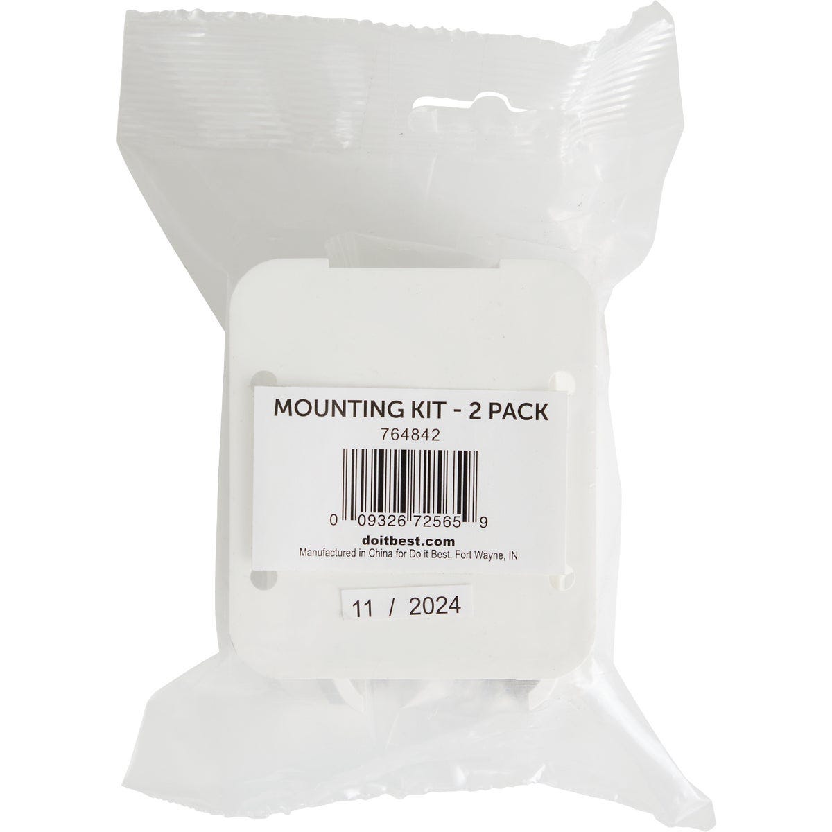 1-1/2 In. x 3 In. White Vinyl Fence Panel Mounting Kit (2-Pack)
