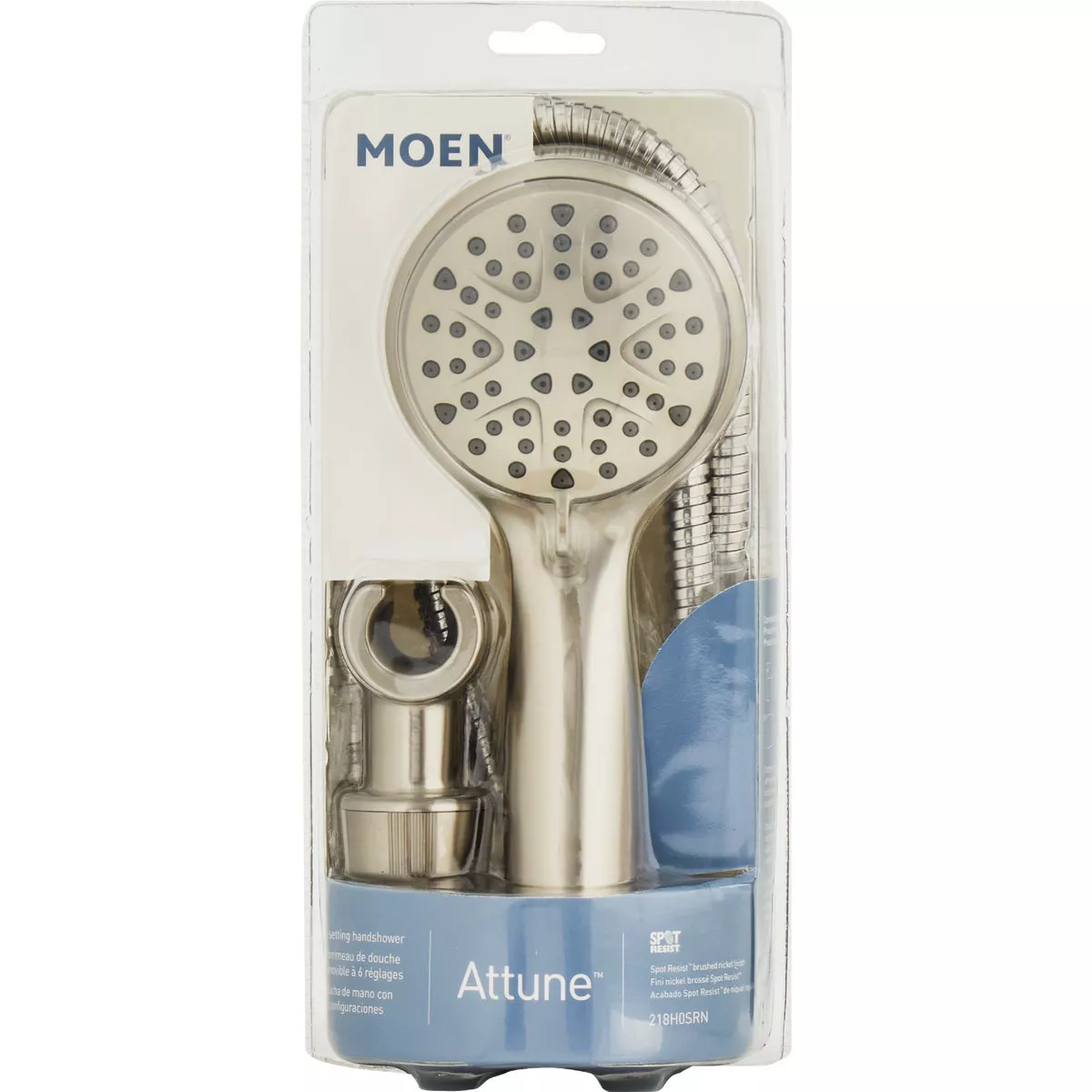 Moen Spot Resistant Brushed Nickel 6-Function 4 In. Dia. Spray Head Handheld Shower