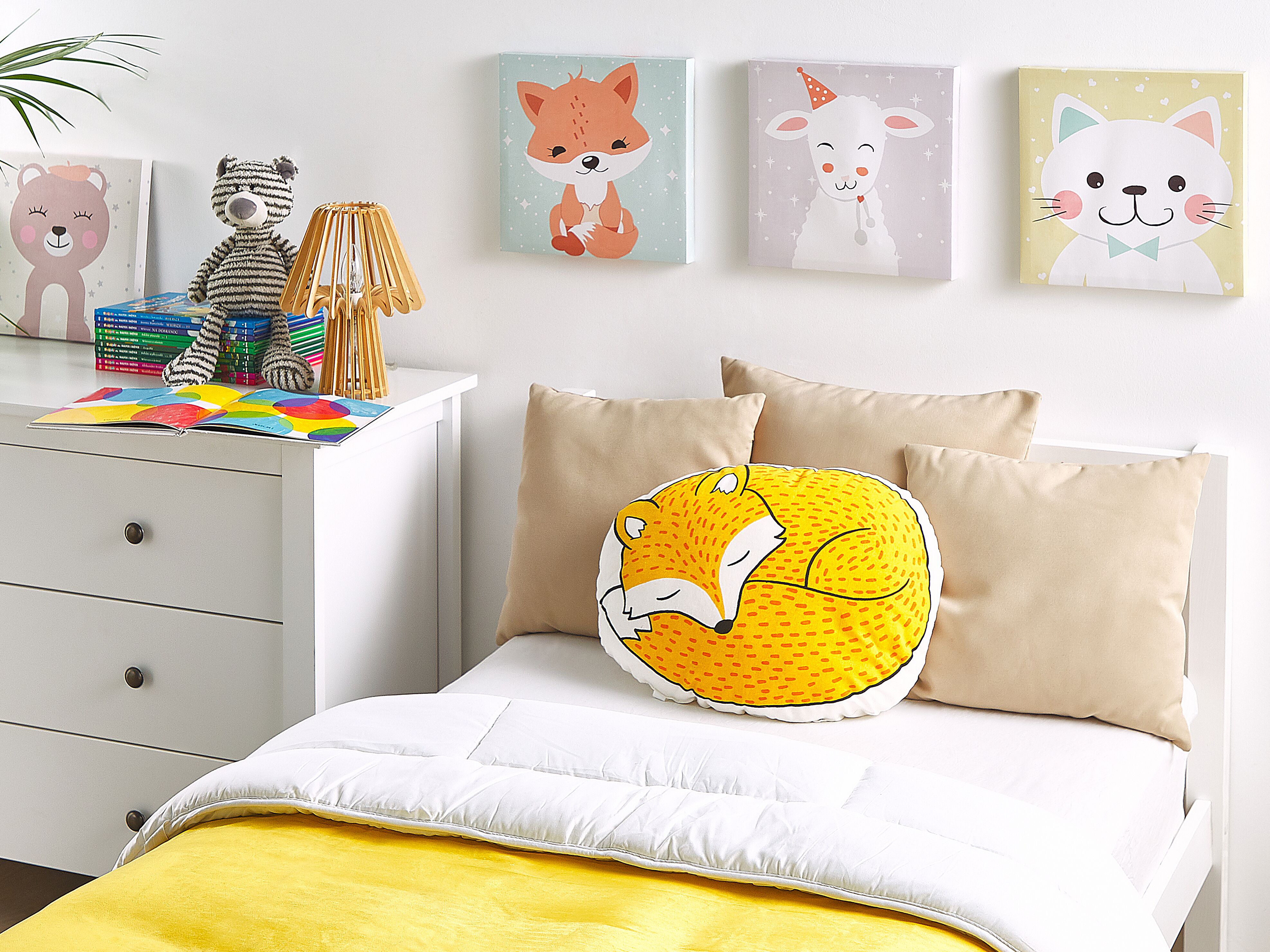 Set of 2 Decorative Cushions DHANBAD Cotton 50 x 40 cm Yellow Fox
