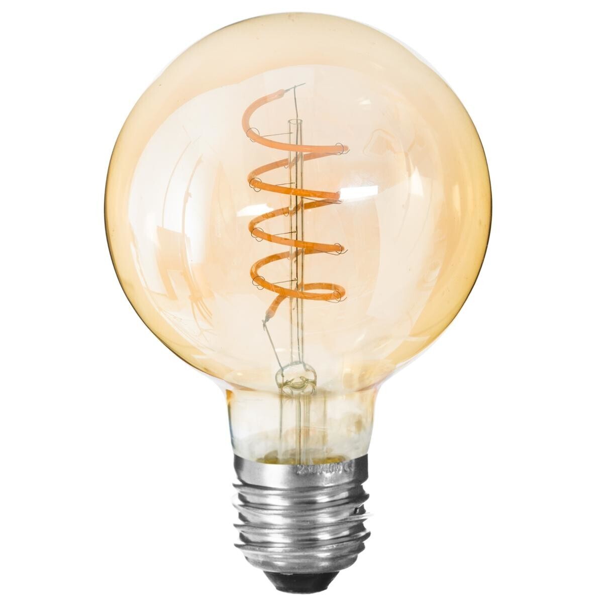 LED bulb "Globe" Twisted Amber, D.9.5 cm, E27