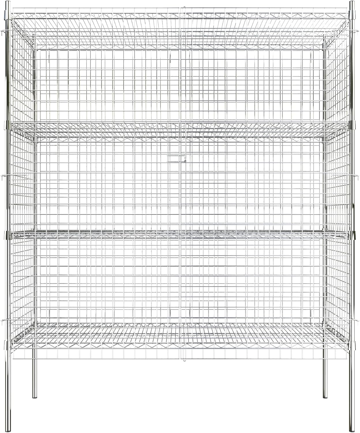 Commercial Grade NSF Listed Metal Wire Mesh Storage Chrome Security Cage Kit, 24