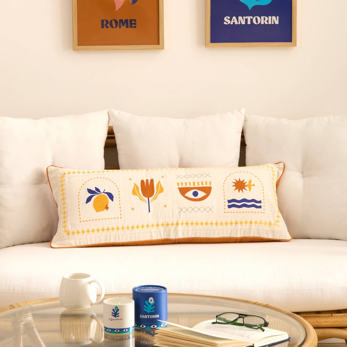 Cushion "Libertad" White, 80x30 cm