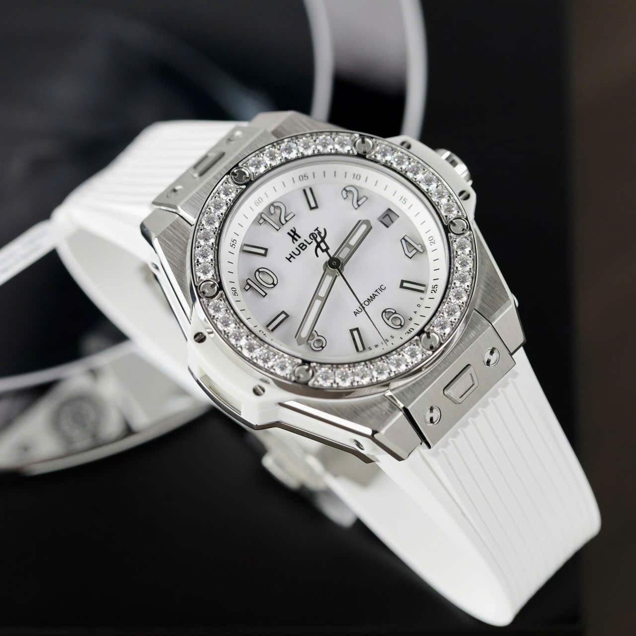 Hublot Big Bang One Click Titanium Customs Moissanite Diamonds Bezel Replica Watch 39mm - Top club