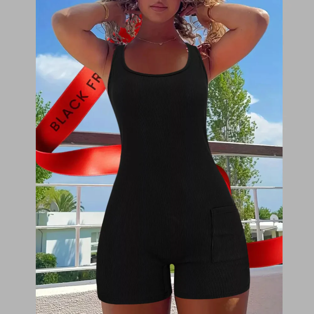 Wide Strap Slim Fit Romper - ZKZOOK