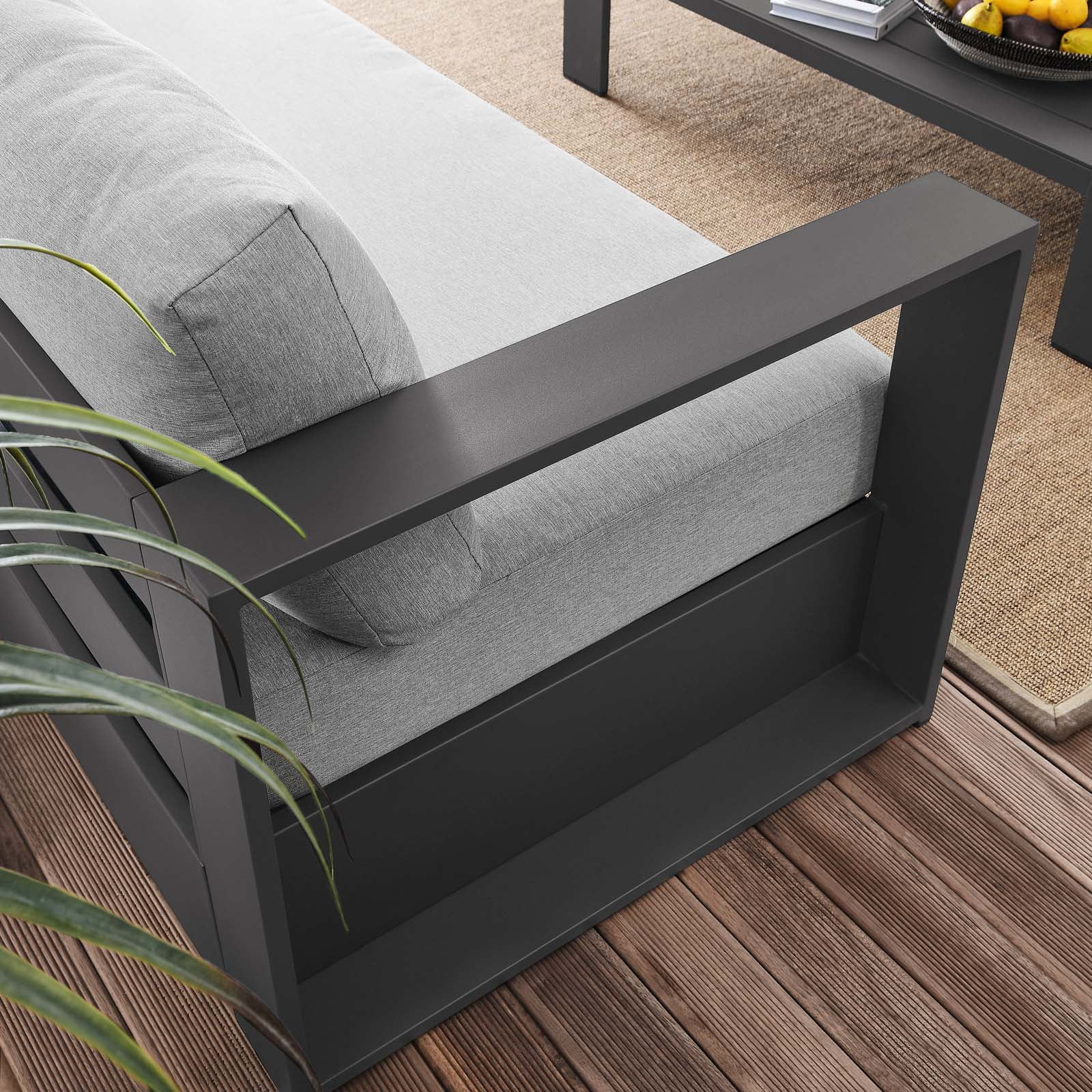 Lounge Sofa Table Set, Grey Gray, Aluminum, Metal, Fabric, Modern Contemporary, Outdoor Patio Balcony Cafe Bistro Garden Furniture Hotel Hospitality - Image 23