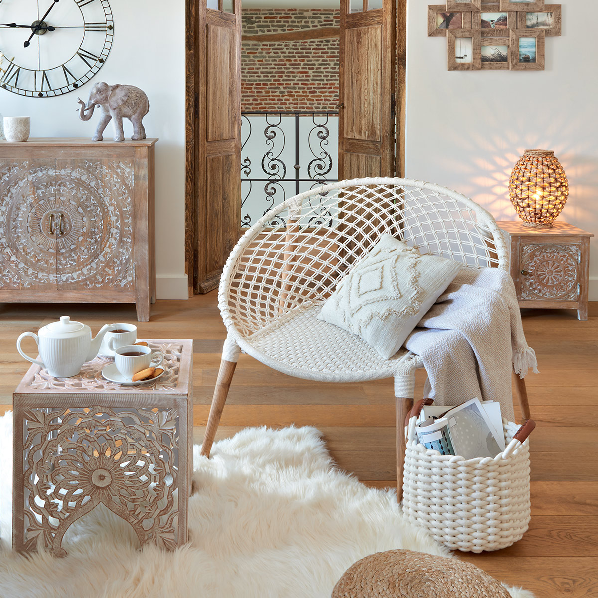 Cushion "Inca", tufted cotton 40x40 cm