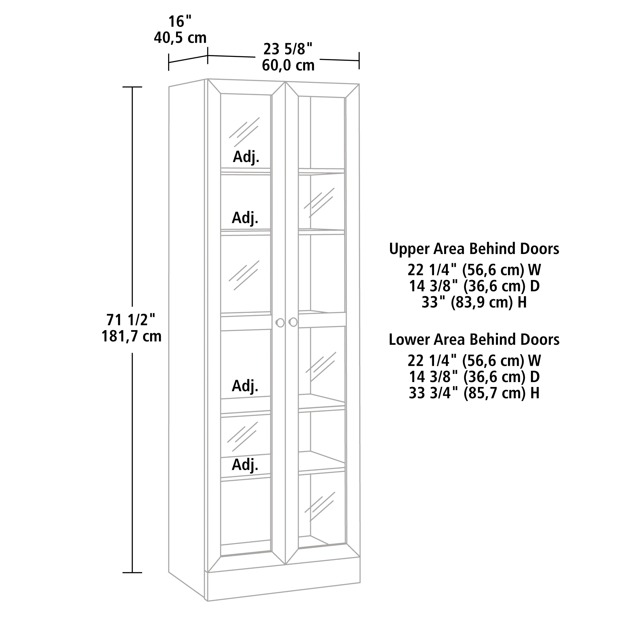 Mainstays Glass Door Storage Bookcase, Black Finish - Image 30