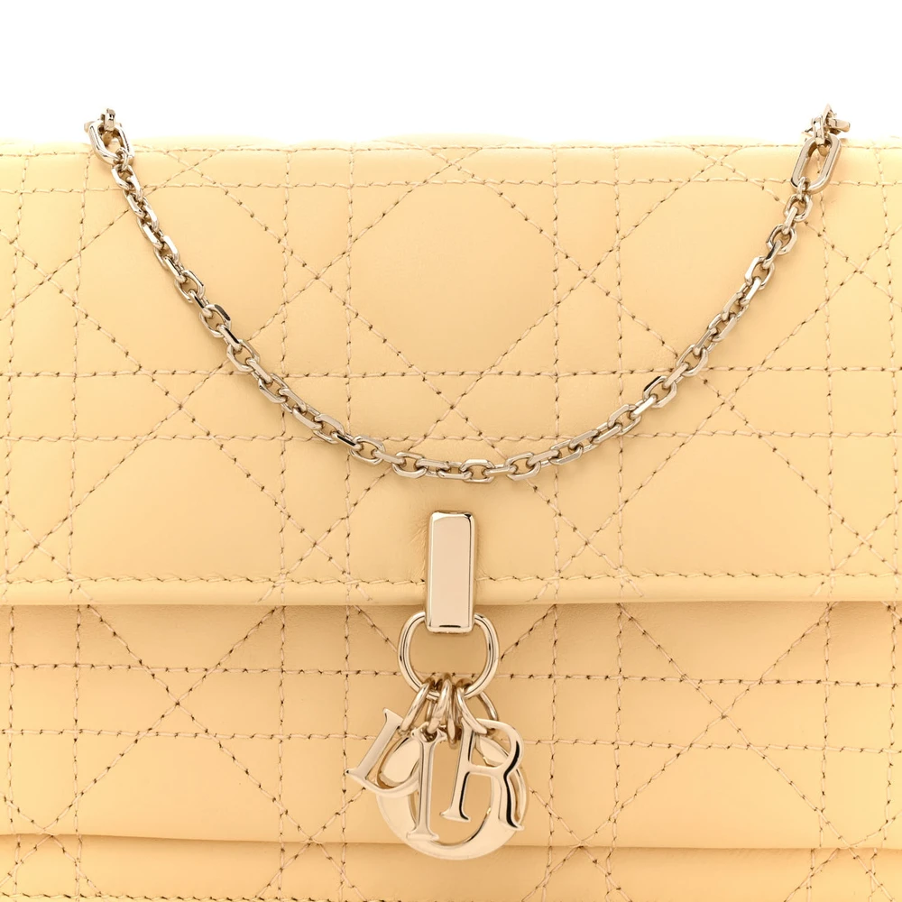 Superfake Handbags – Dior Lady Chain Pouch in Soft Yellow Leather1:1High-quality replica