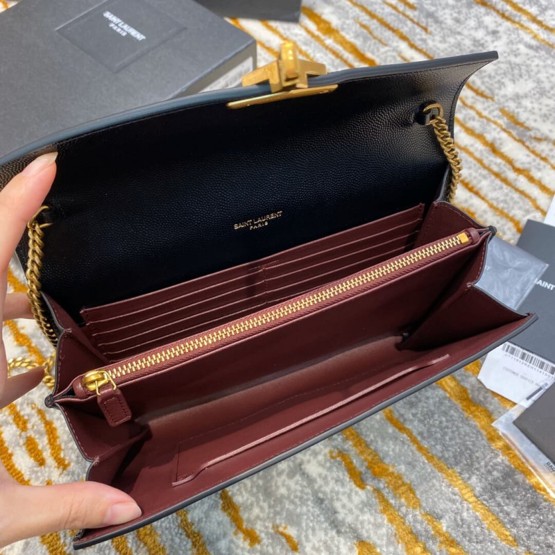 Replica Ysl Saint Laurent Cassandra Wallet On Chain In Grain Leather 5823341:1High-quality replica